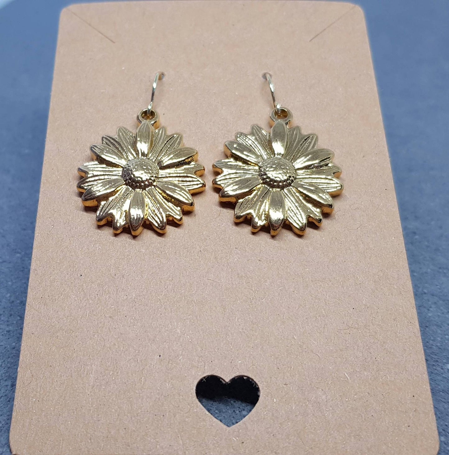 Gold Sunflower Earrings