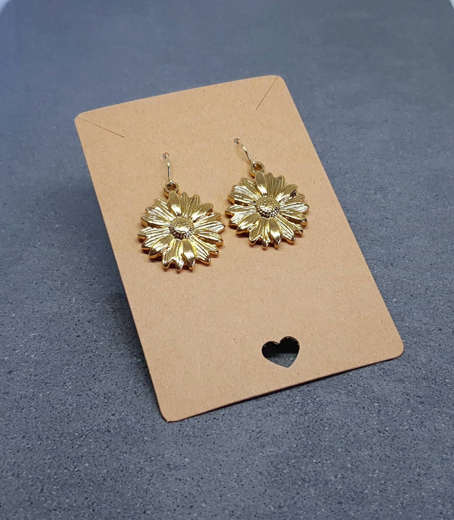 Gold Sunflower Earrings