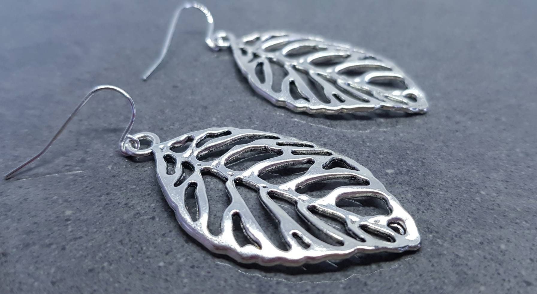 Leaf Earrings, Hypoallergenic Ear Wires, Silver Leaf Earrings, Tree Earrings, Leaf Earrings, Sterling Silver Ear Wires, Gift for her