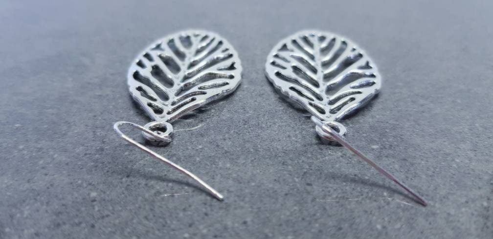 Leaf Earrings, Hypoallergenic Ear Wires, Silver Leaf Earrings, Tree Earrings, Leaf Earrings, Sterling Silver Ear Wires, Gift for her