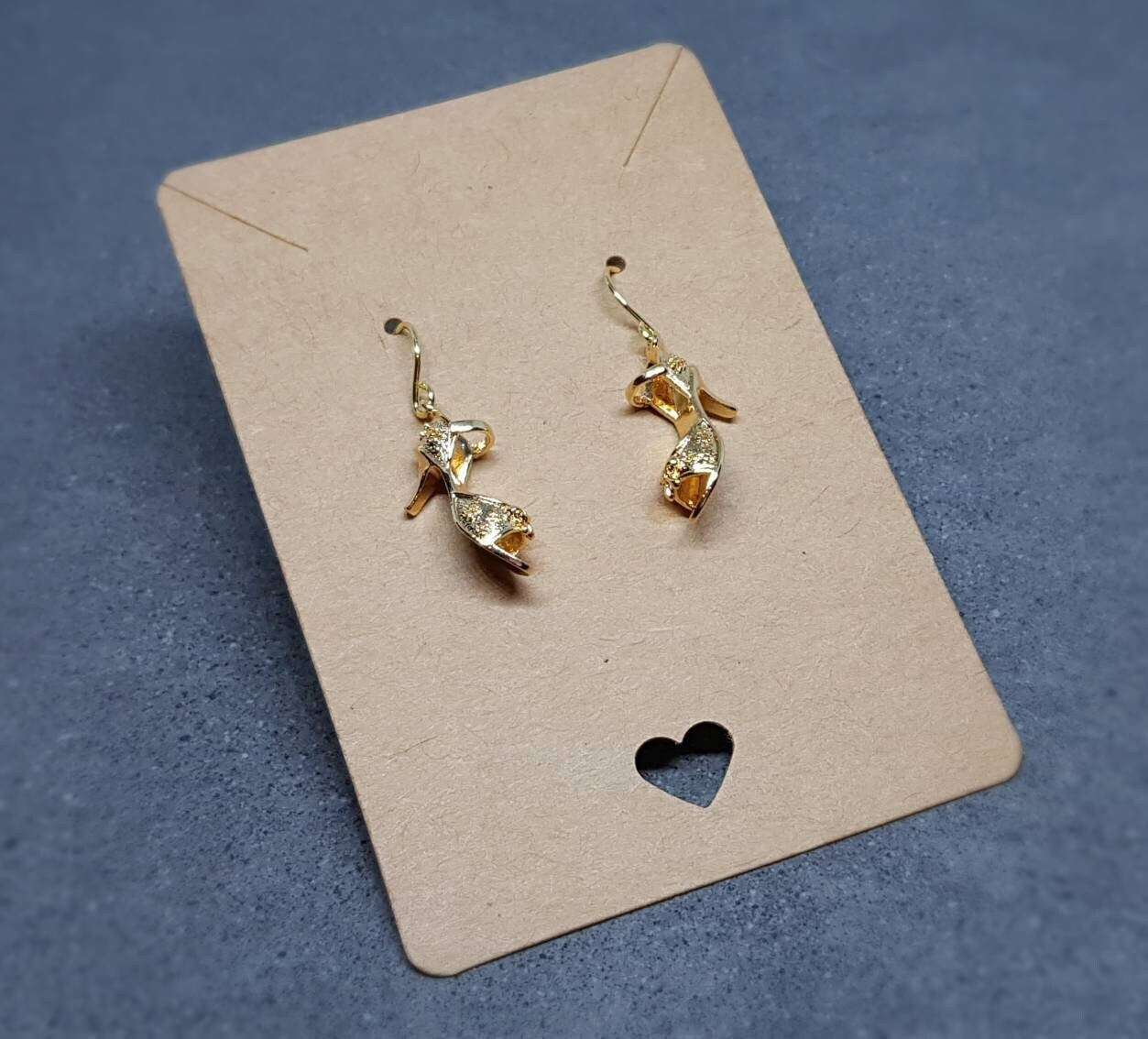 18k Light Gold Plated Shoe Earrings