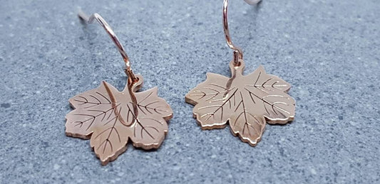 Rose Gold Plated Leaf Earrings