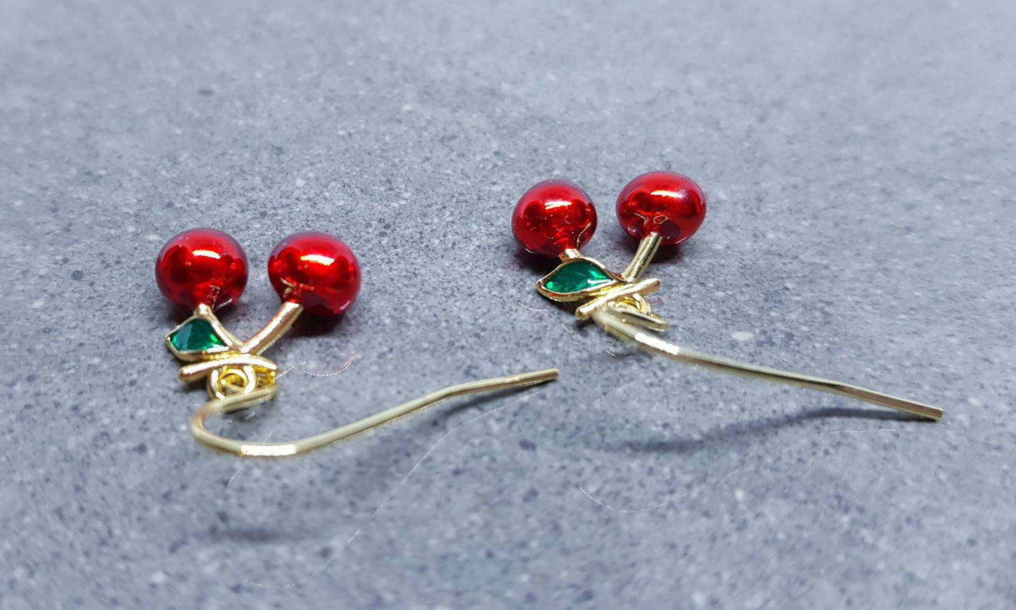 18K Gold Plated Cherry Earrings