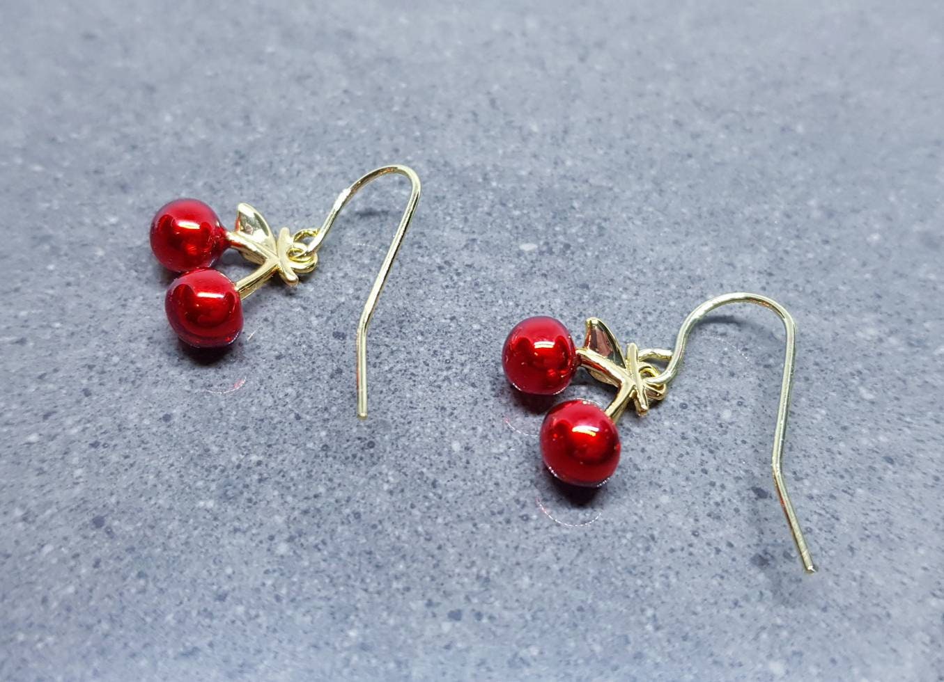 18K Gold Plated Cherry Earrings