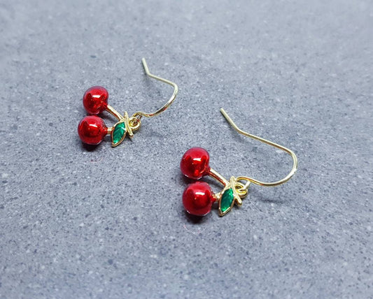 18K Gold Plated Cherry Earrings