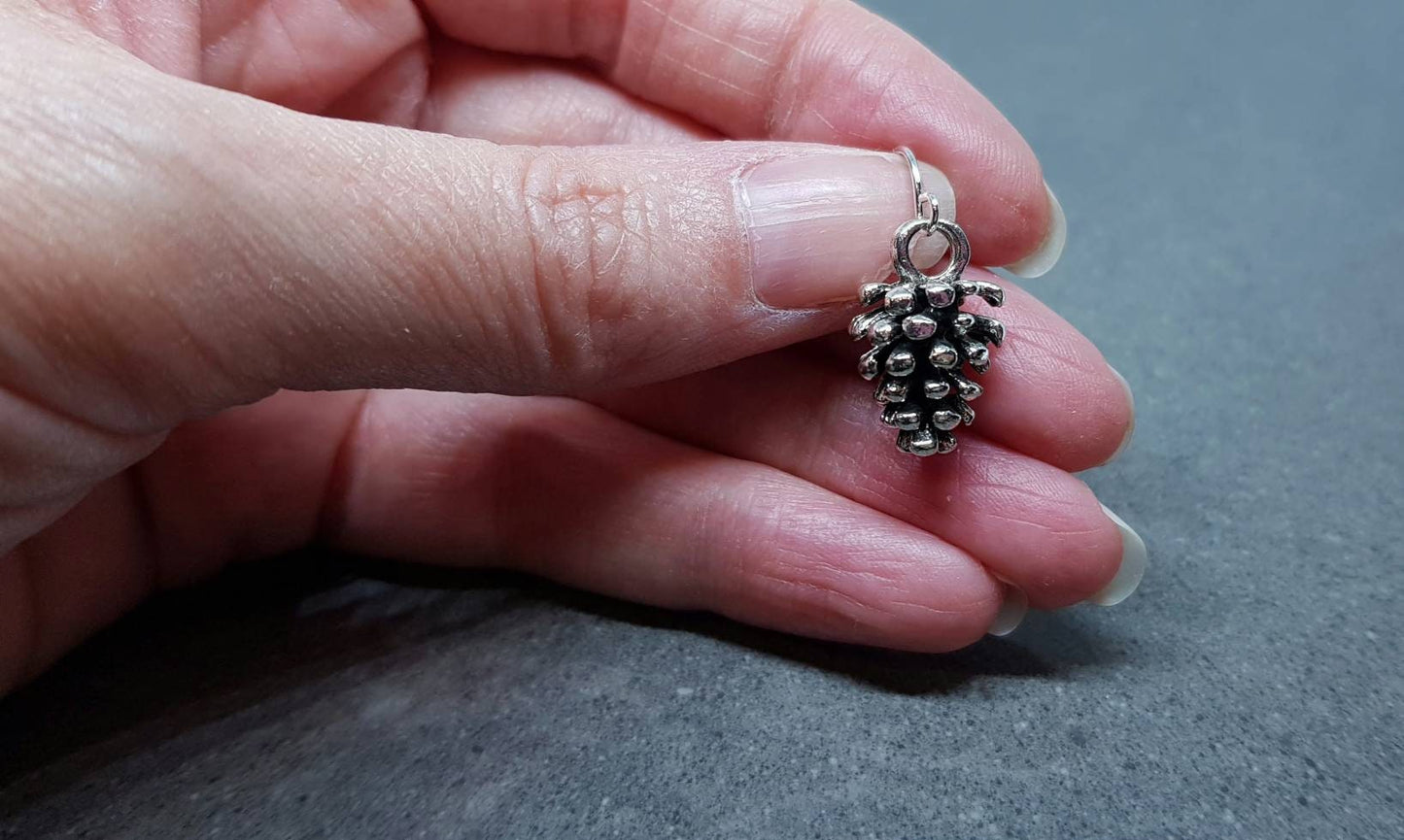 Silver Pinecone Earrings