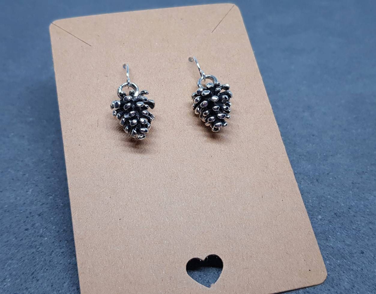 Silver Pinecone Earrings