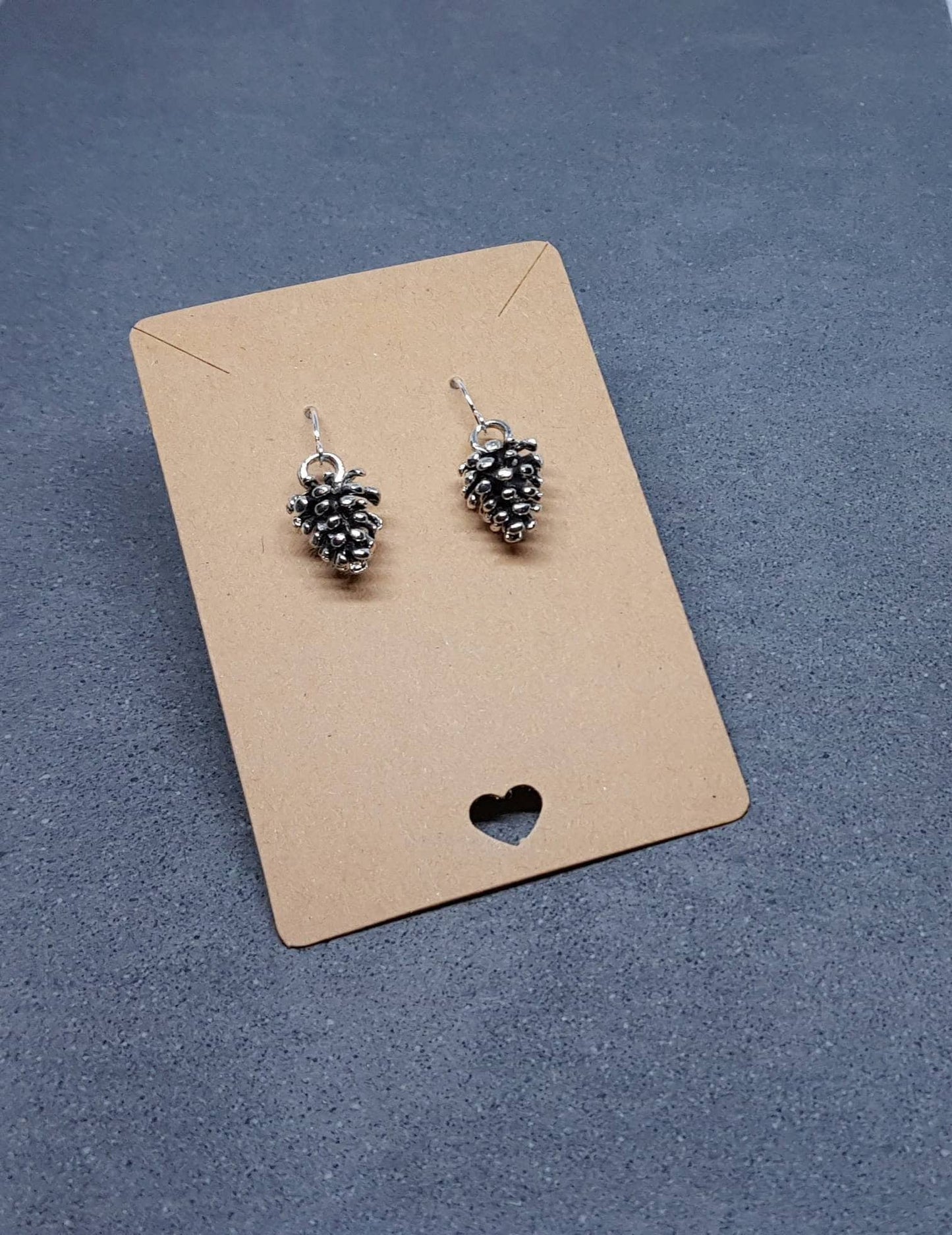 Silver Pinecone Earrings