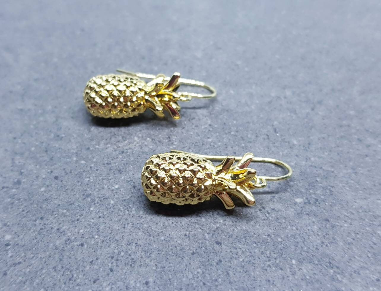 Gold Pineapple Earrings