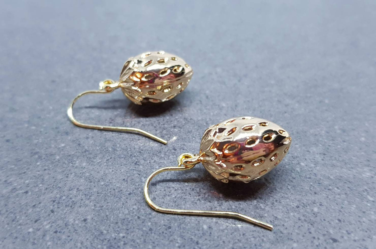 18K Gold Plated Strawberry Earrings