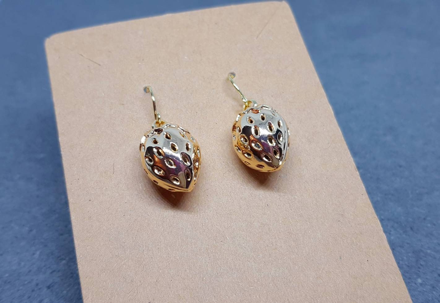 18K Gold Plated Strawberry Earrings