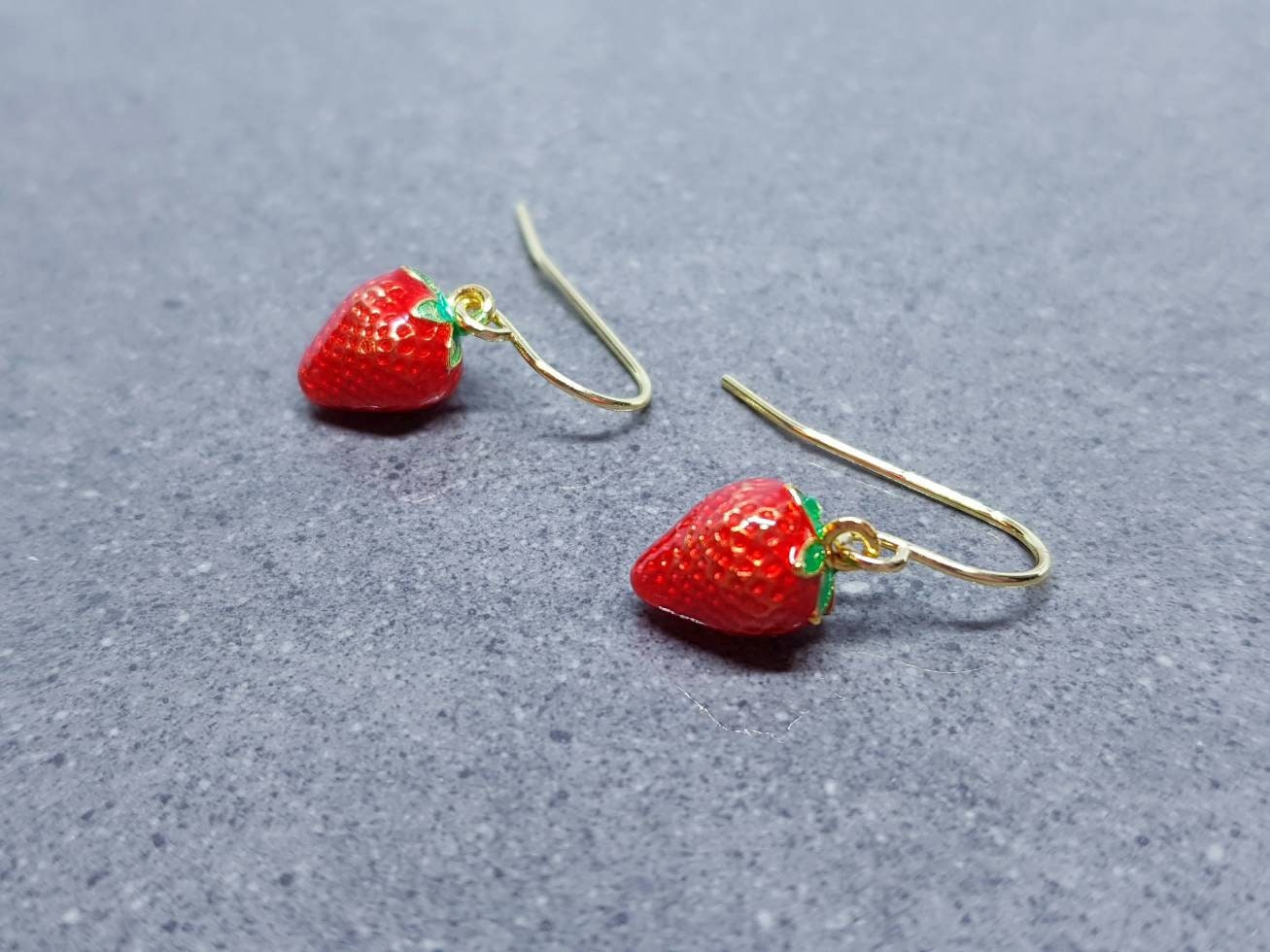 18K Gold Plated Strawberry Earrings