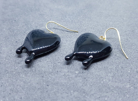 Black Heart Earrings