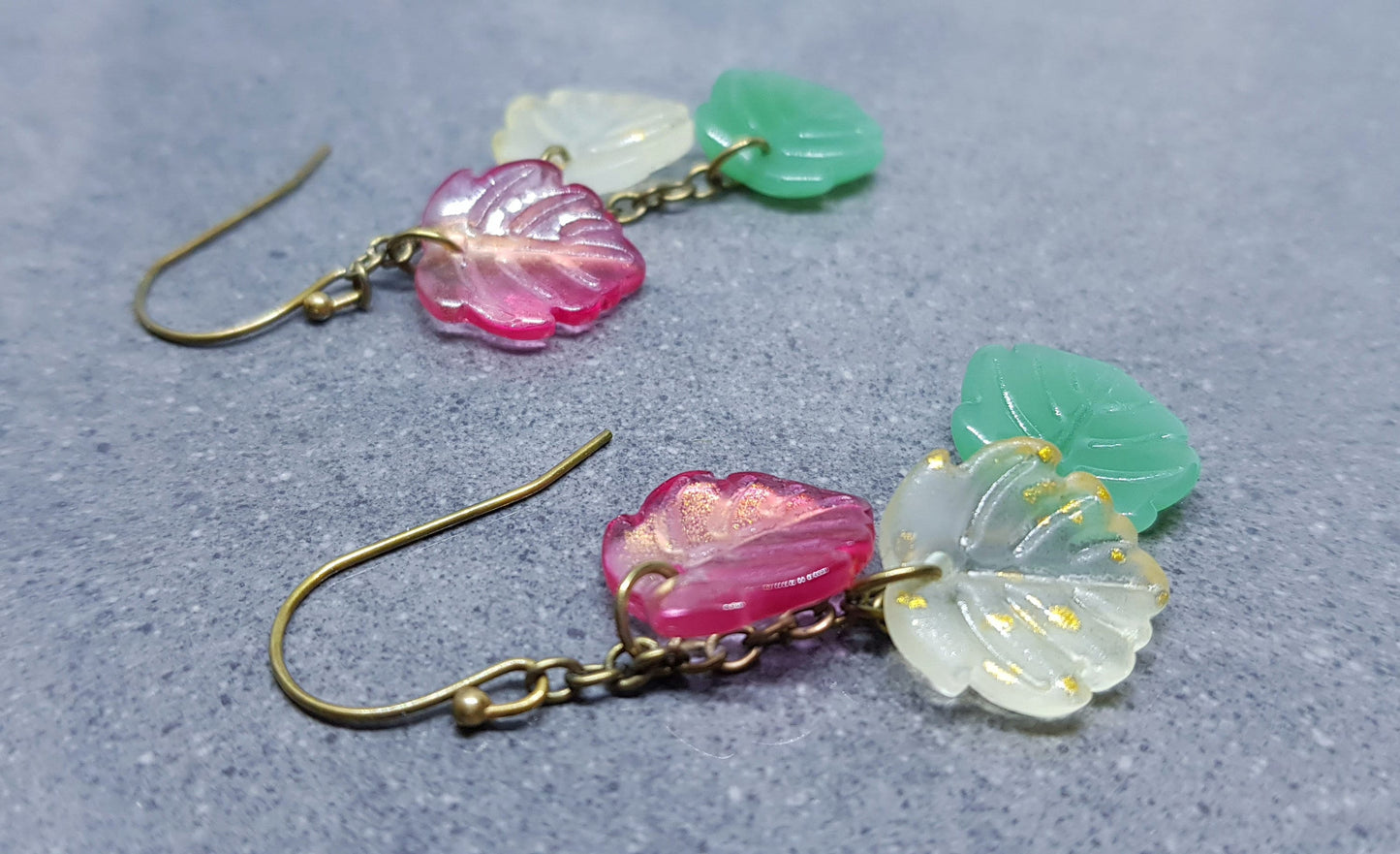 Glass Leaf Earrings