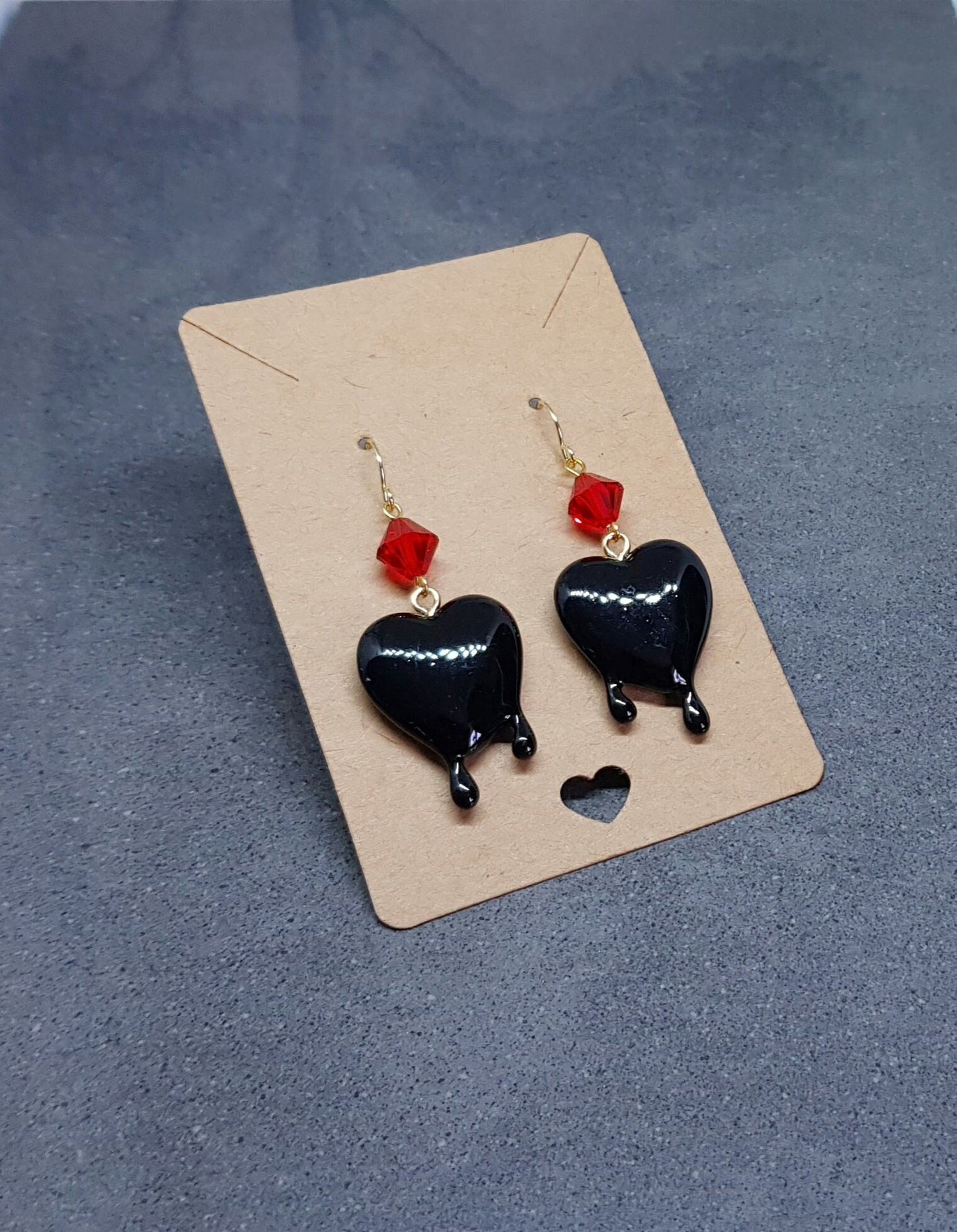 PRIMERO Crystals® Black Heart Earrings