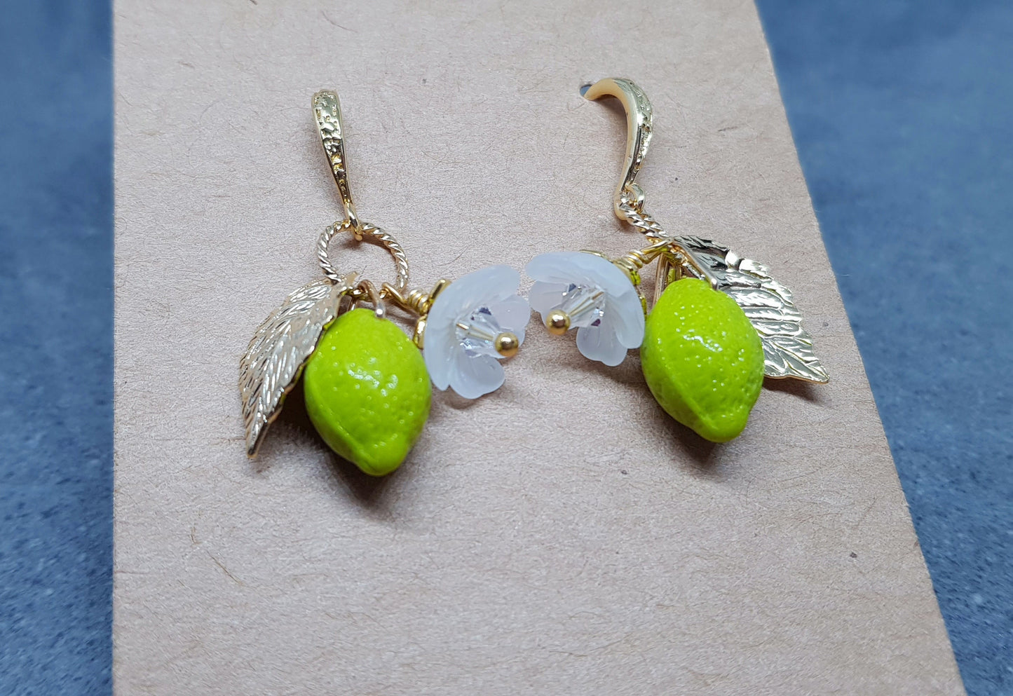 PRIMERO Crystals® Glass Lime Fruit Earrings