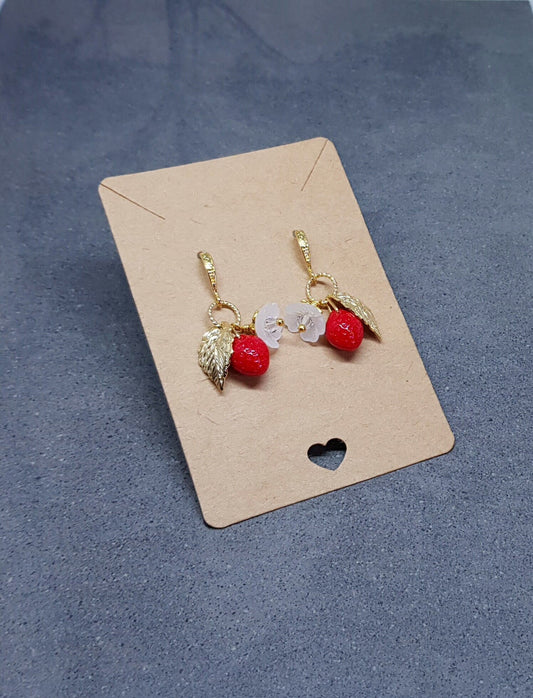 PRIMERO Crystals® Glass Strawberry Earrings