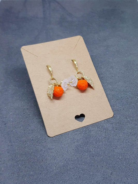 PRIMERO Crystals® Glass Orange Fruit Earrings