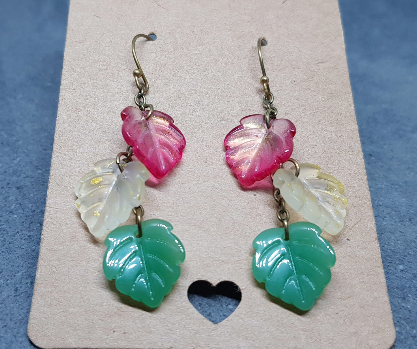 Glass Leaf Earrings