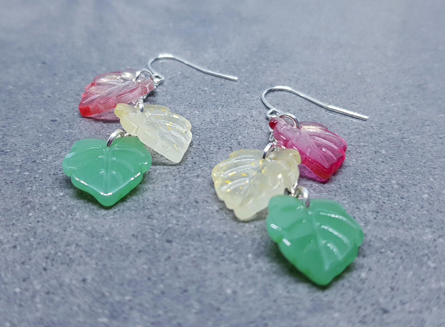 Glass Leaf Earrings