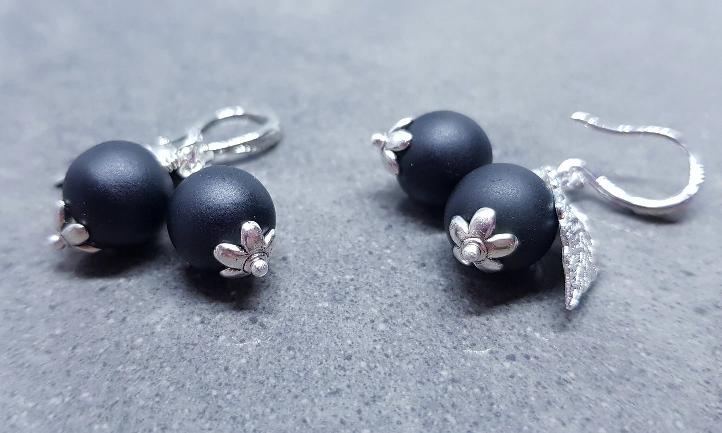 Glass Blackcurrant Earrings