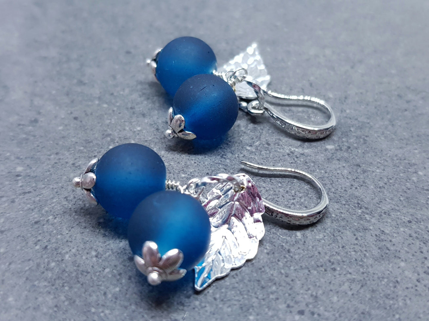 Glass Blueberry Earrings