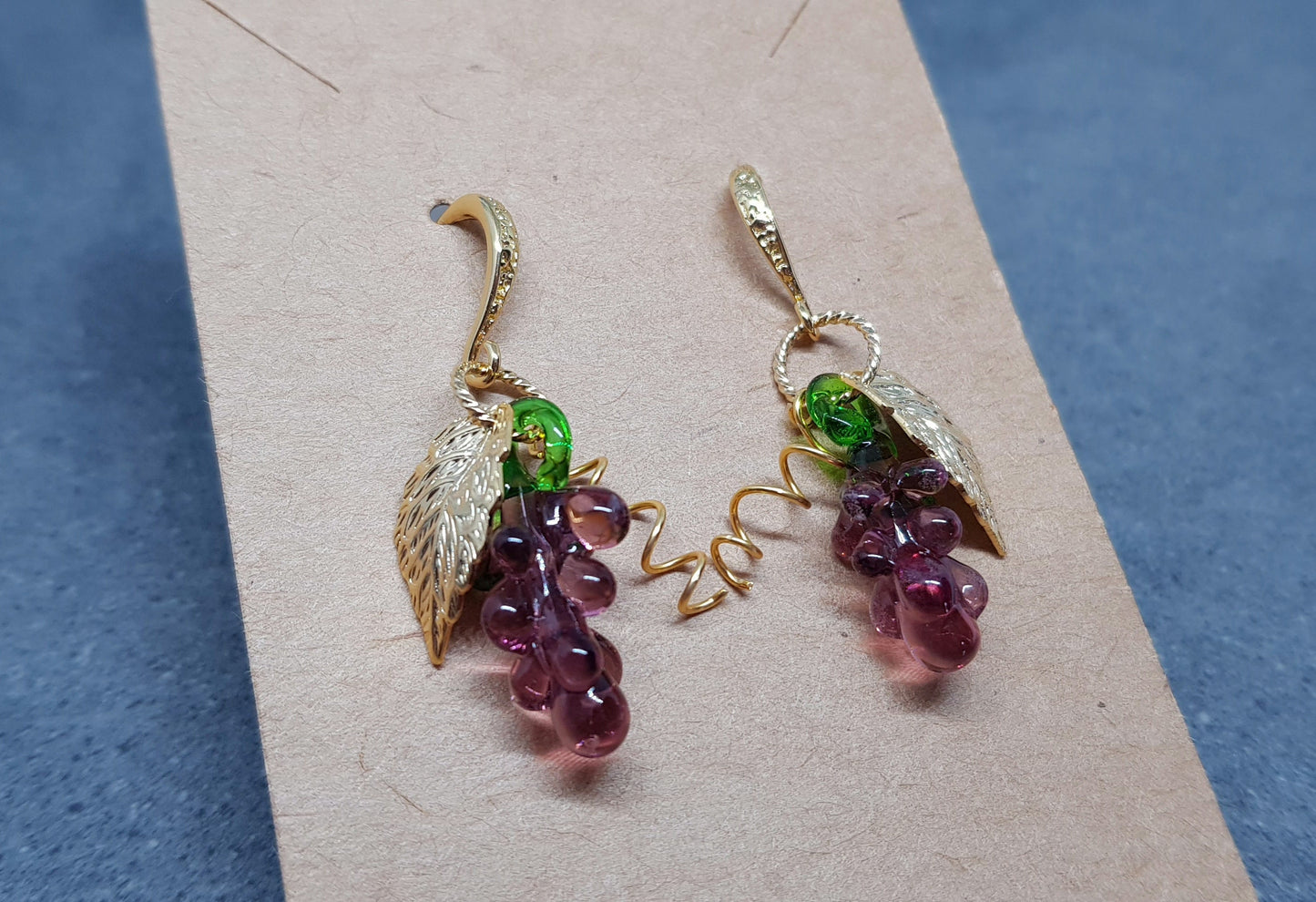 Glass Grape Earrings