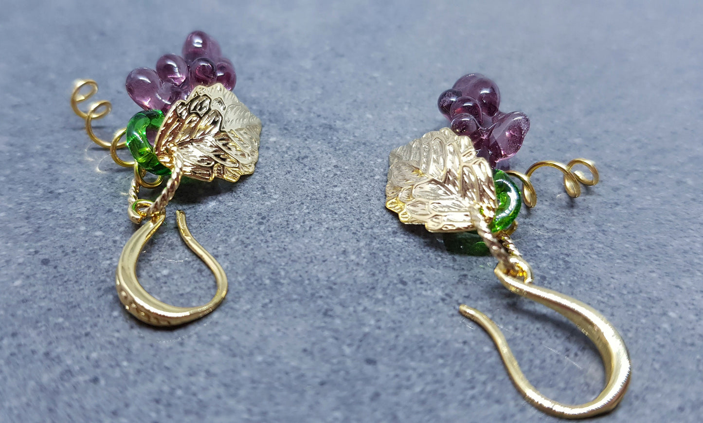 Glass Grape Earrings