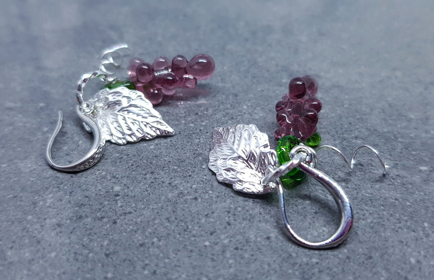 Glass Grape Earrings