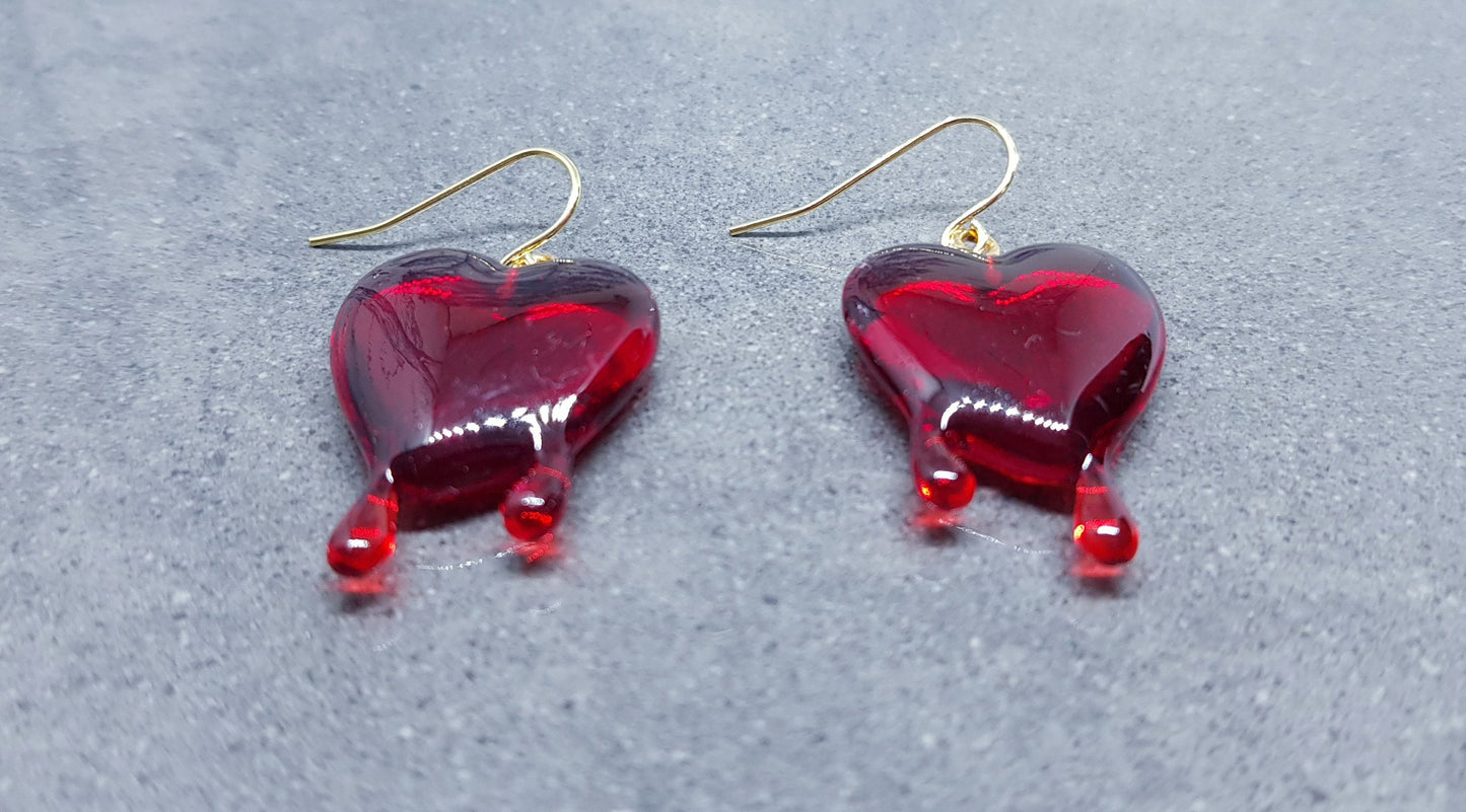 Red Heart Earring