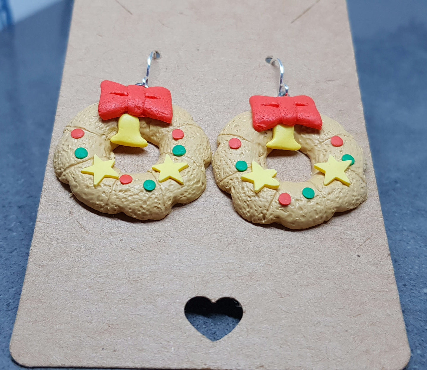 Christmas Cookie Wreath Earrings