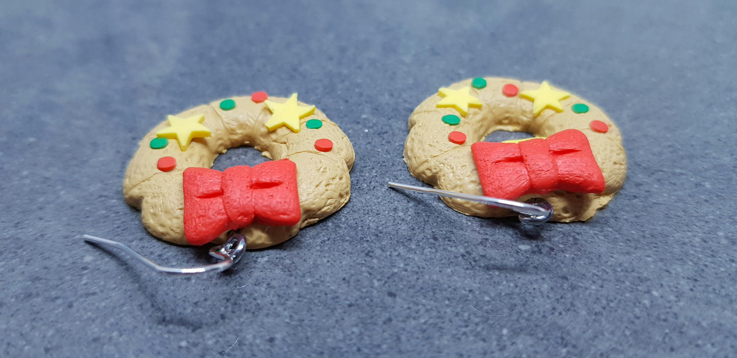 Christmas Cookie Wreath Earrings