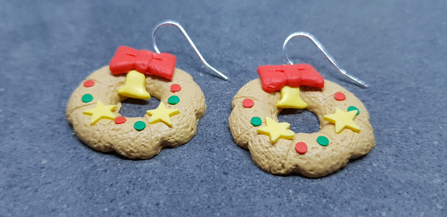 Christmas Cookie Wreath Earrings