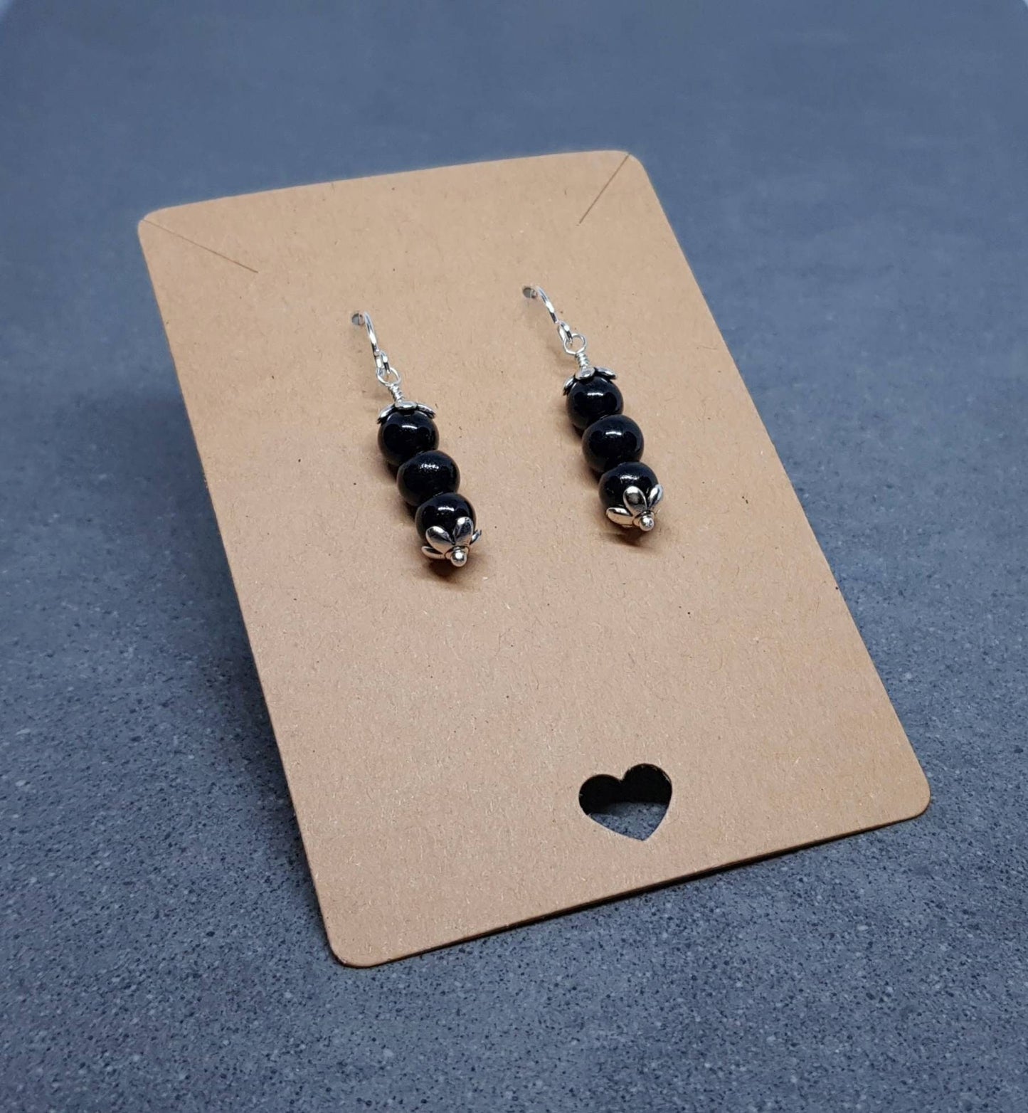 Glass Black Pearl Earrings