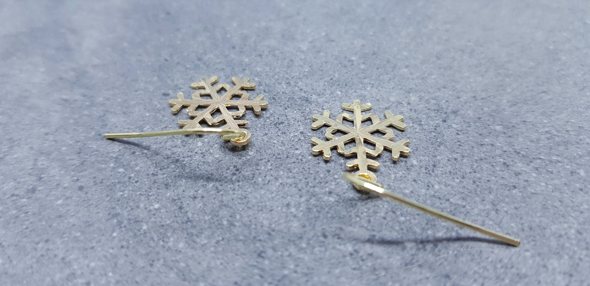 Snowflake Earrings, Hypoallergenic Ear Wires, Gold Snowflake Earrings, Christmas Earrings, Brass Earrings, Festive Earrings