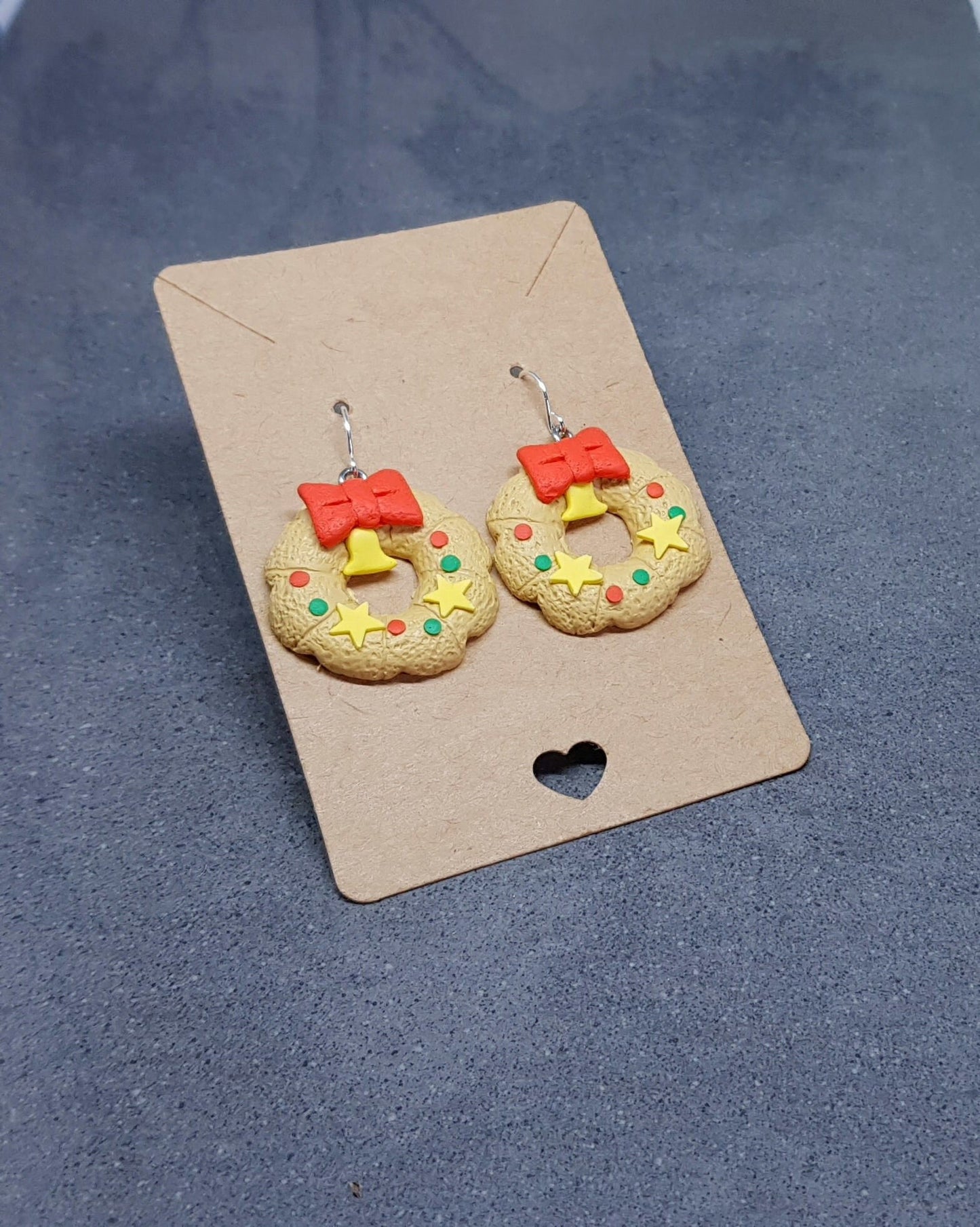 Christmas Cookie Wreath Earrings