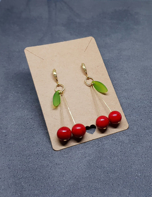 Glass Cherry Earrings