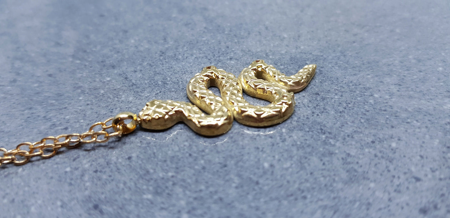 Gold Plated Snake Necklace