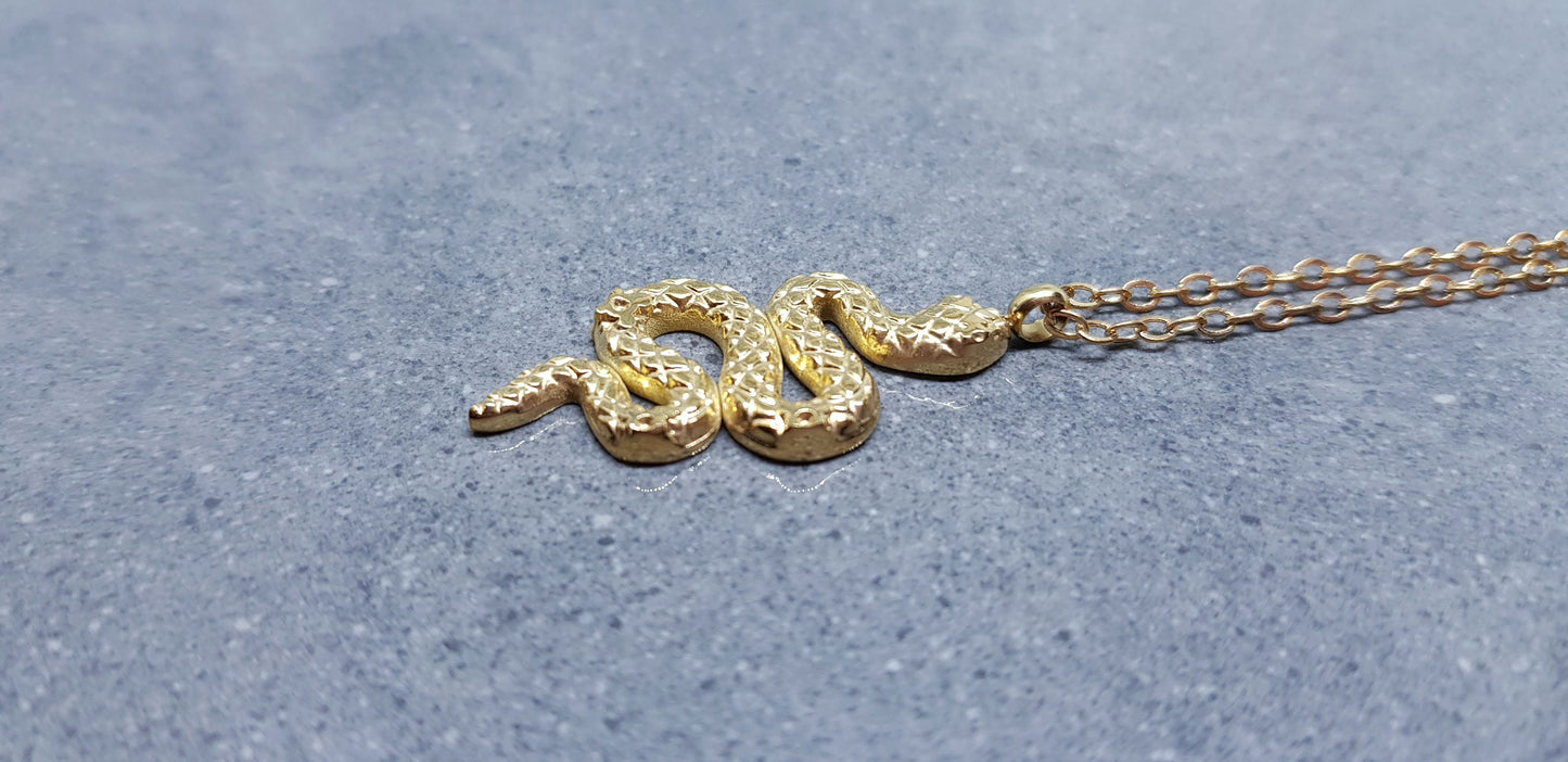 Gold Plated Snake Necklace