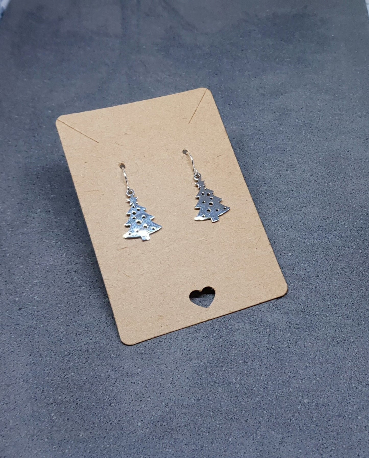 Silver Plated Christmas Tree Earrings