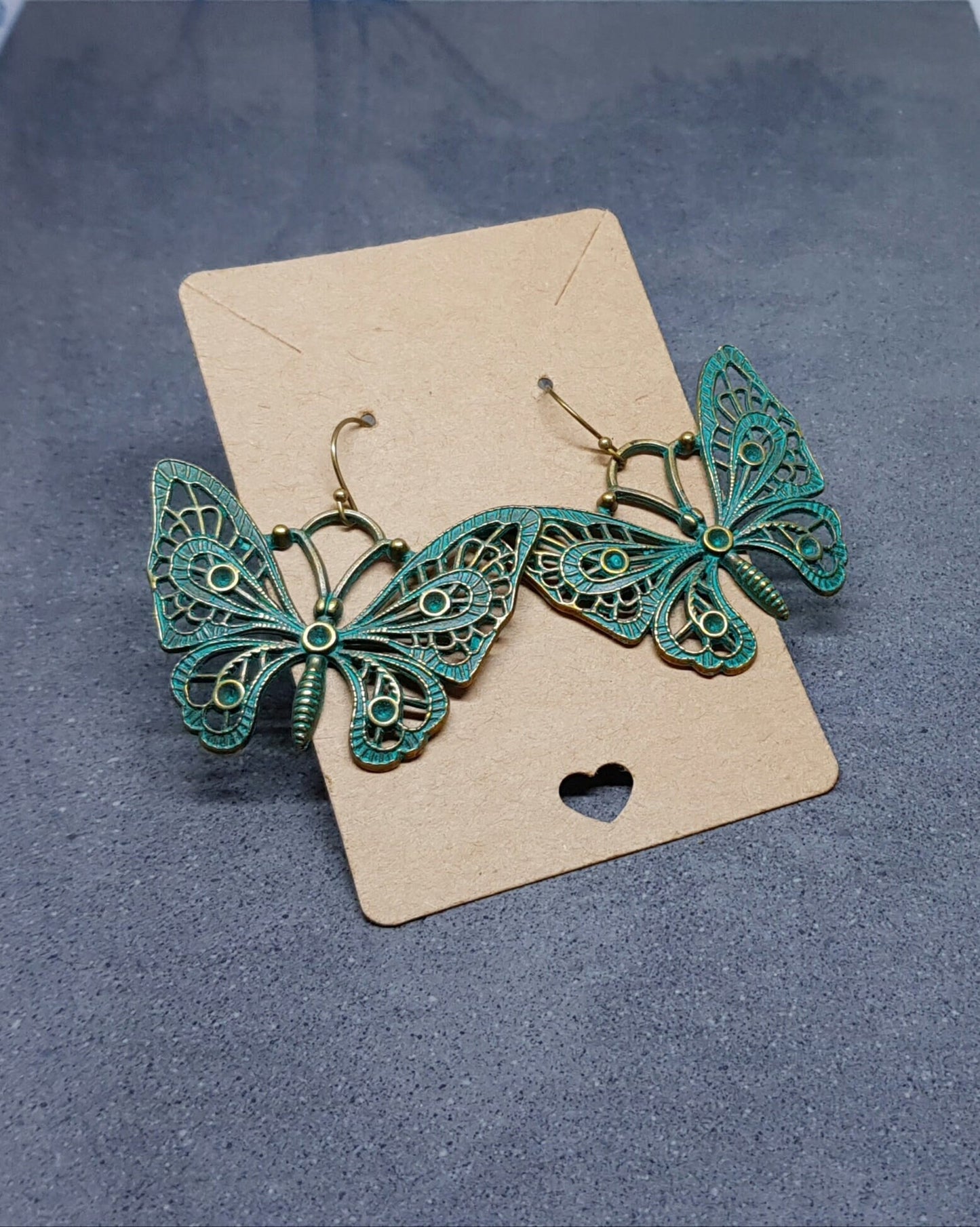 Antique Plated Butterfly Earrings