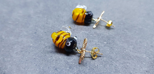 Glass Bee Earrings