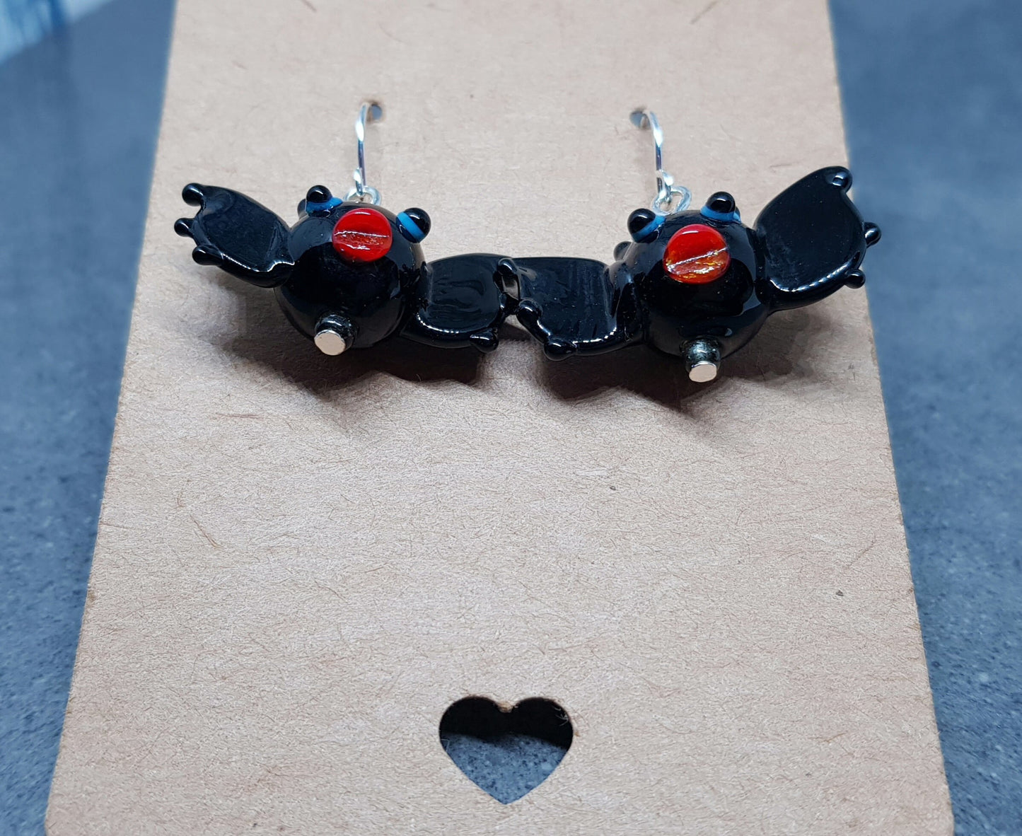 Glass Bat Earrings