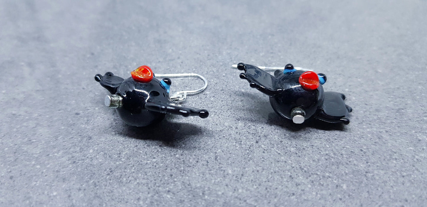 Glass Bat Earrings