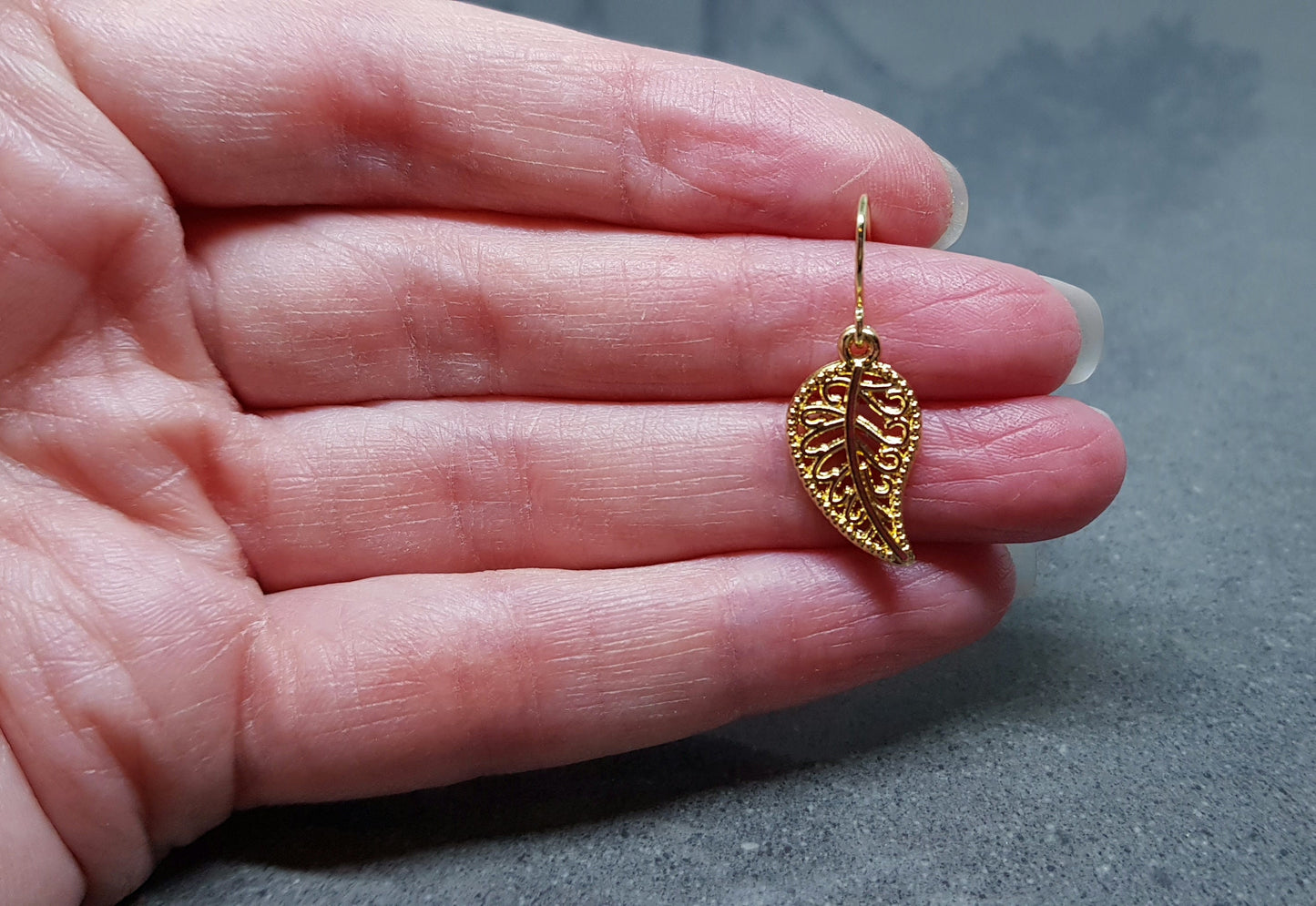 Gold Plated Filigree Leaf Earrings