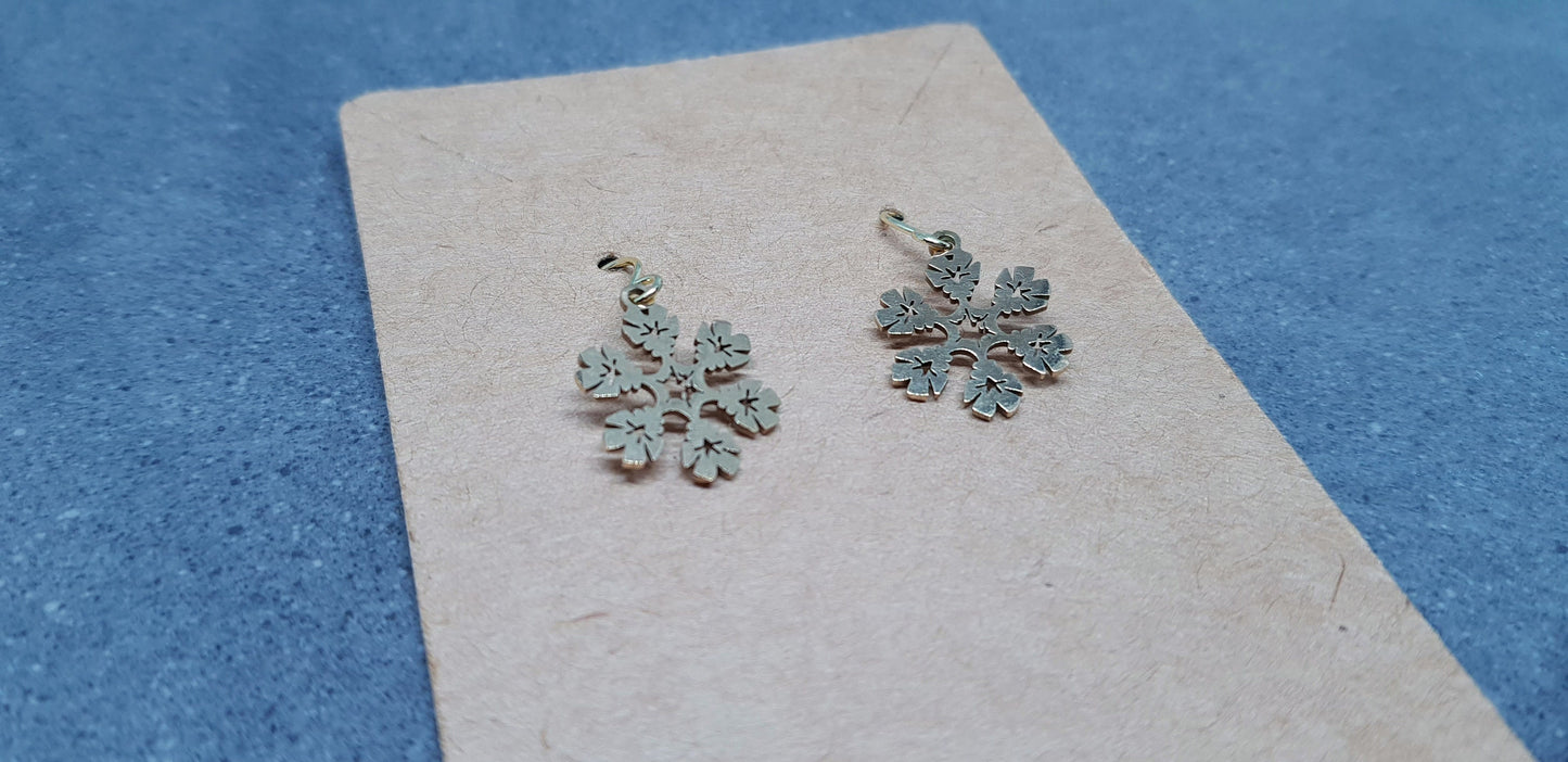 Snowflake Earrings, Christmas Earrings, Hypoallergenic Ear Wires, Festive Earrings, Stainless Steel, Winter Jewellery