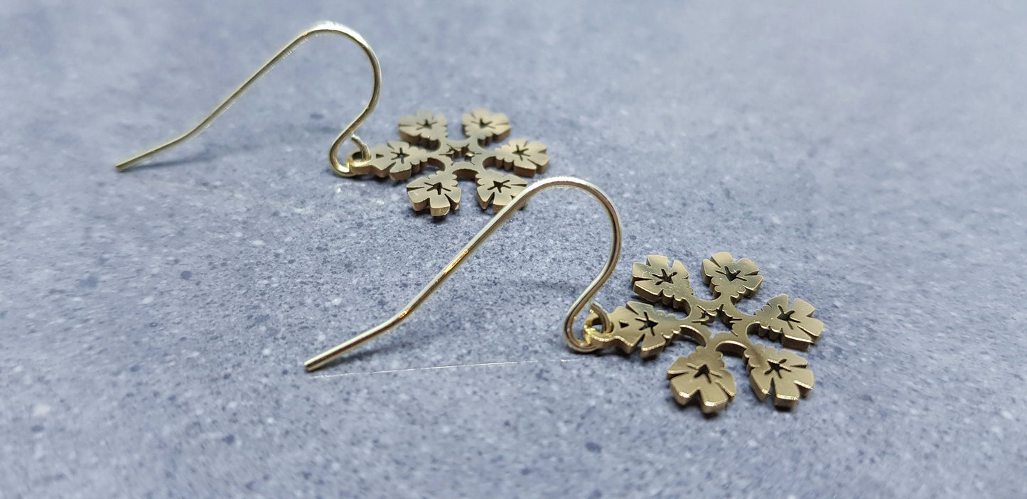 Snowflake Earrings, Christmas Earrings, Hypoallergenic Ear Wires, Festive Earrings, Stainless Steel, Winter Jewellery