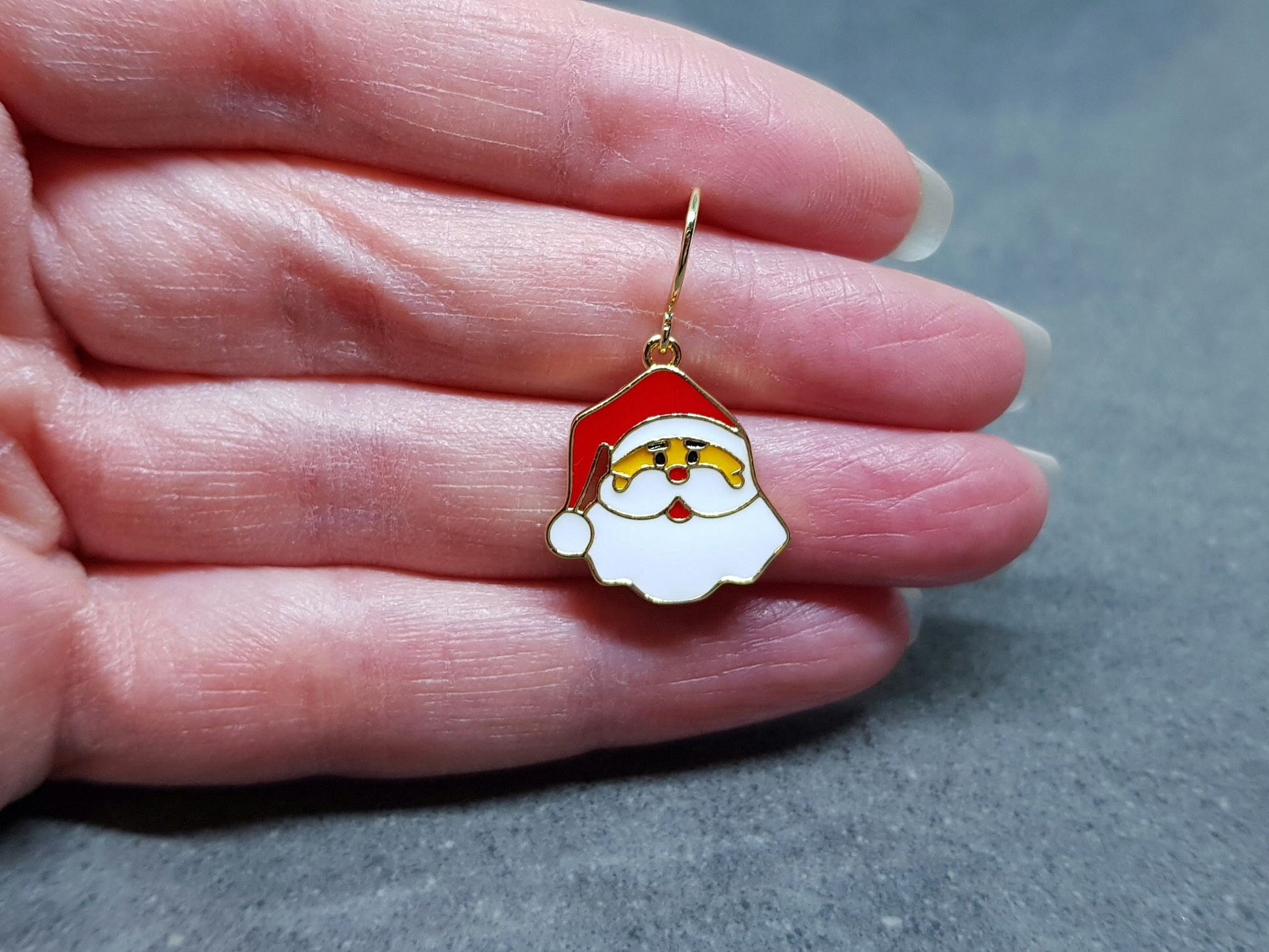 Father Christmas Earrings, Hypoallergenic Ear Wires, Santa Earrings, Christmas Earrings, Christmas Jewellery, Stainless Steel Earrings