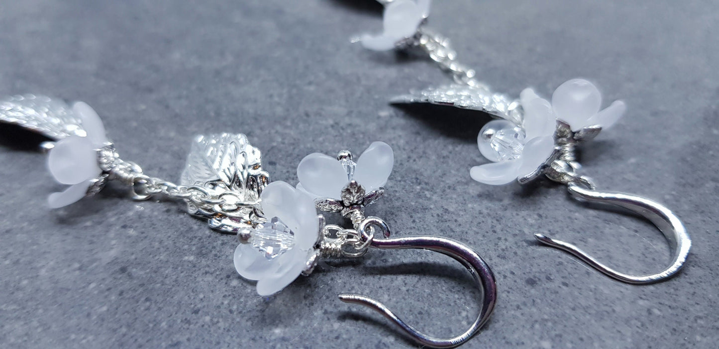 Flower Earrings, Clear PRIMERO Crystals®, Hypoallergenic Ear Wires, Special Occasion Earrings, Crystal Flower Earrings