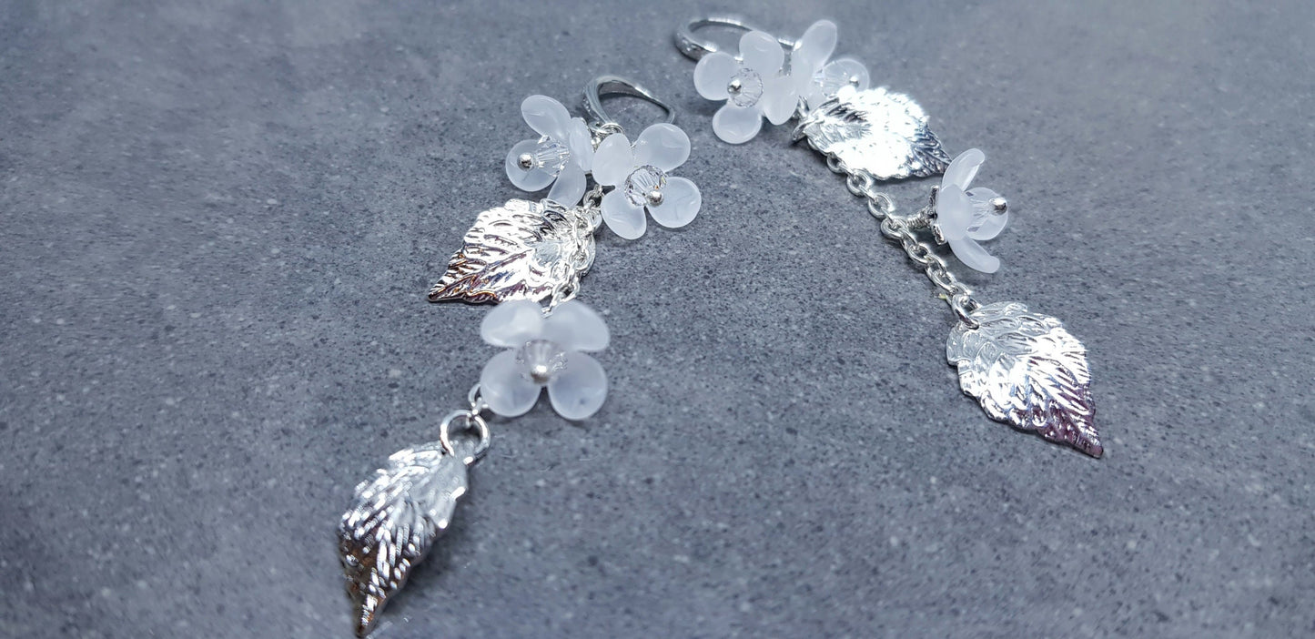 Flower Earrings, Clear PRIMERO Crystals®, Hypoallergenic Ear Wires, Special Occasion Earrings, Crystal Flower Earrings